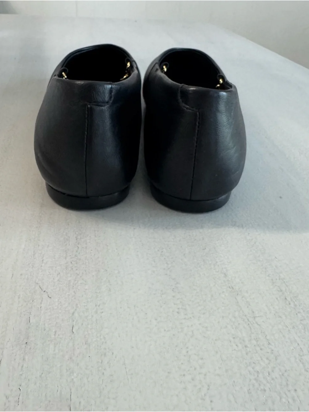Madewell Womens Black Remy Mary Jane Leather Chain-Accent Ballet Flats Sz 9 NWOT